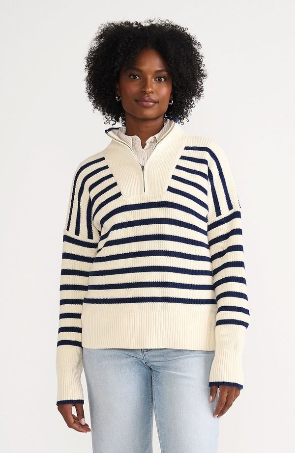 ランズエンド レディース アウター パーカー・スウェット ハーフジップチ セーター コットン Lands Endrifter Cotton Quarter Zipullover Sweater Pet