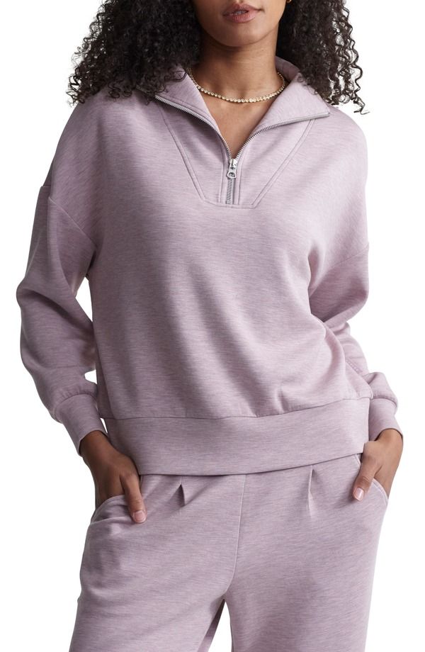 バーレイ レディース アウター パーカー・スウェット シャツ Varley Hawley HalfZip Sweatshirt MAUVE MARL マール