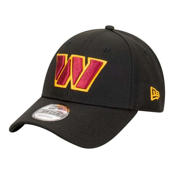 ニューエラ メンズ アクセサリー 帽子 Mens New Era Black Washington Commanders Core Team 9FORTY Adjustable Hat Black ブ