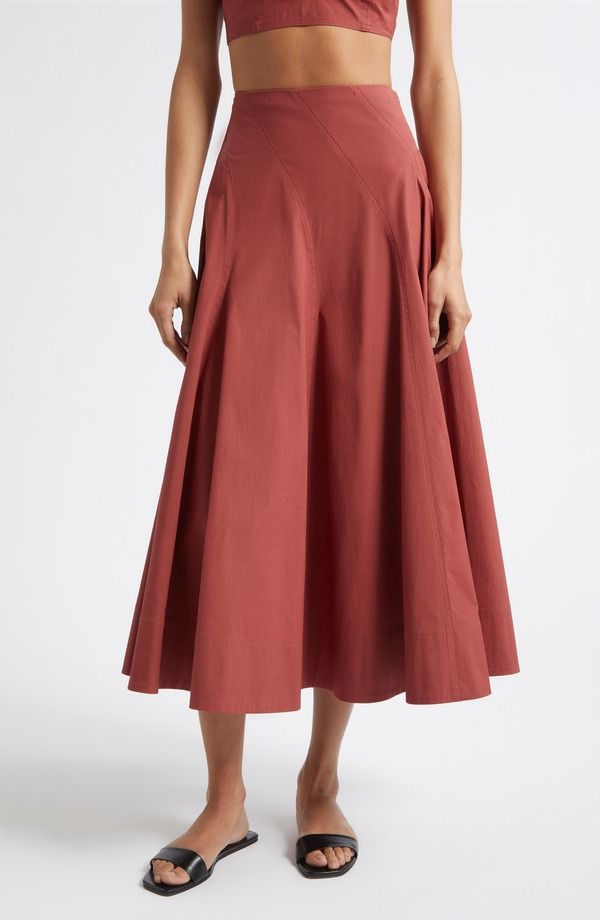 エーエルシー レディース ボトムスカート コットン ALC Gemma Stretch Cotton Skirt APPLE BUTTER