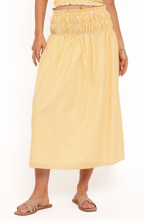 ペタルアンドパップ レディース ボトムスカート コットン マキシ Petal Pup Salome Stripe Cotton Maxi Skirt MANGO STRIPE ストライプ