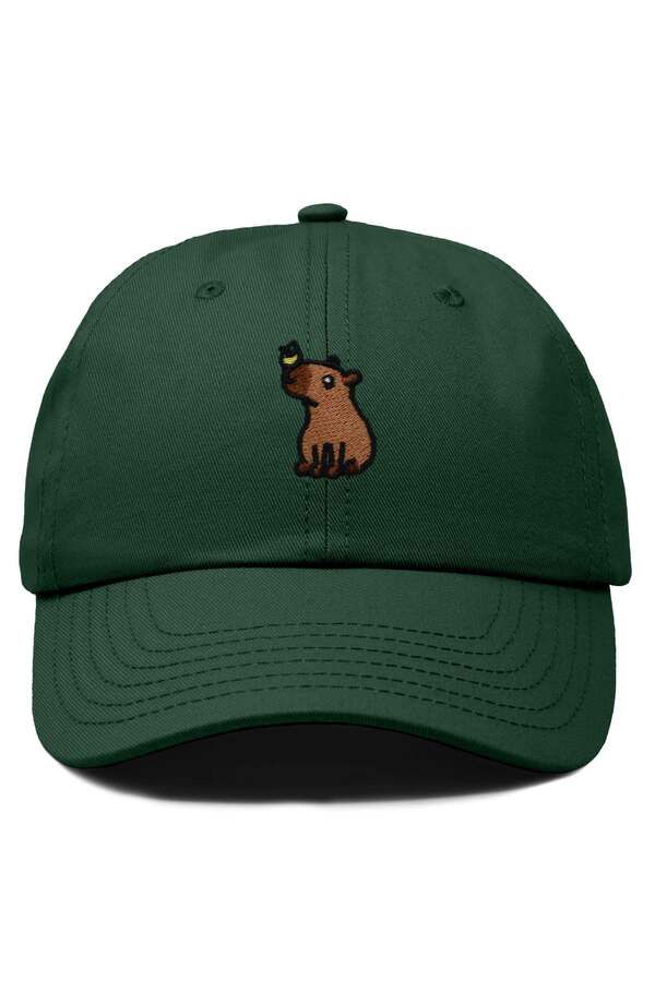 ダリックス レディース アクセサリー 帽子 刺繍 キャップ Dalix Capybara Embroide red Everyday Hat Dark Green グリーン