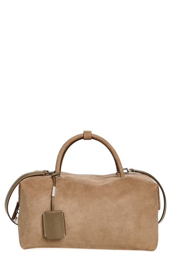 マックスマーラ レディース バッグ スエード Max Mara Bowler Suede Satchel TURTLEDOVE