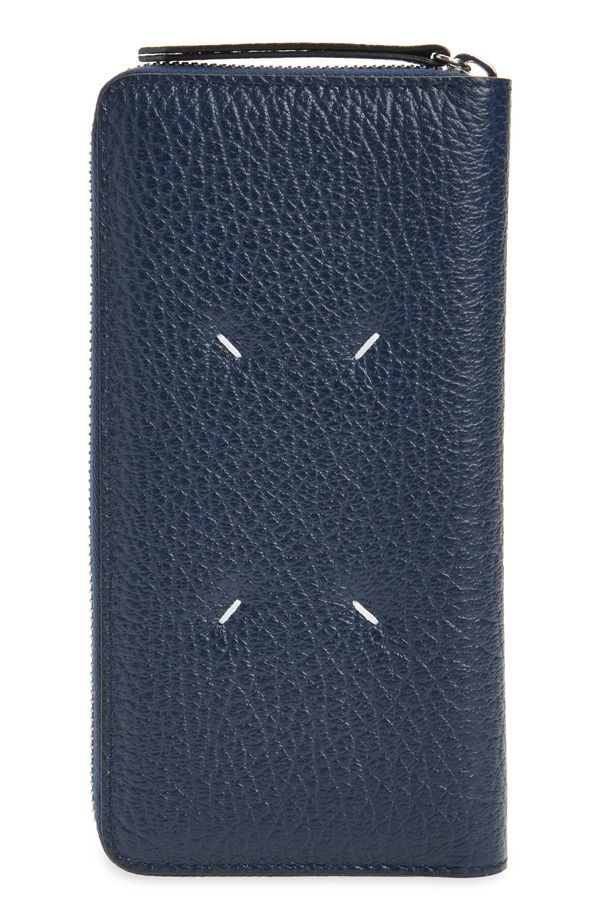 マルタンマルジェラ レディース バッグ レザー Maison Margiela Leather Continental Wallet NAVY GREY グレー 132,900円