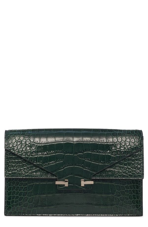 トム・フォード レディース バッグ ミニ レザー TOM FORD Mini Aube Croc Embossed Leather Shoulder Bag EMERALD GREEN グリーン