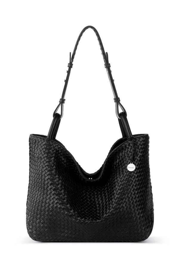 ザサック レディース バッグ レザー The Sak Los Feliz Medium Tote Woven Leather Bag Black Woven ブラック