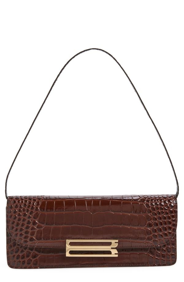 ヴィクトリア ベッカム レディース バッグ レザー Victoria Beckham Dorian Leather EastWest Clutch DARK BROWN ブラウン
