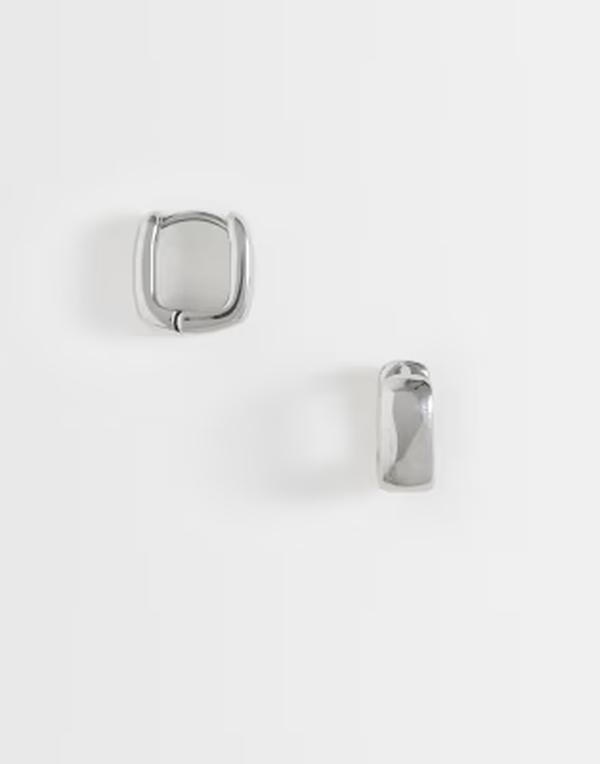エイソス メンズ アクセサリー ピアス・イヤリング Tシャツ ASOS DESIGN waterproof stainlessteel rounded square hoop earring sILV 8,174円