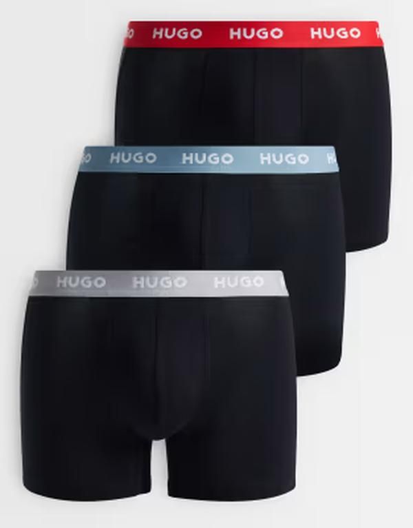 ヒューゴレッド メンズ アンダーウェア ボクサーパンツ ロゴ HUGO Red 3 pack logo waistband boxer briefs Black ブラック 19,595円
