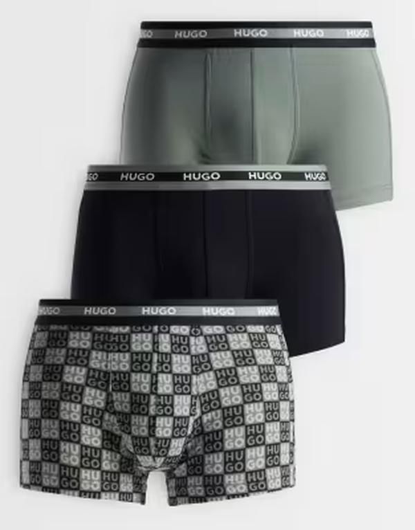 ヒューゴレッド メンズ アンダーウェア ボクサーパンツ HUGO Red 3 pack plaided boxer briefs Open miscellaneous グレー