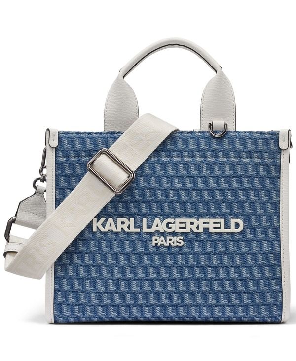 カール ラガーフェルド レディース バッグ デニム KARLAGERFELD PARIS Kristina Denim Jacquard Tote DenimWhite ホワイト
