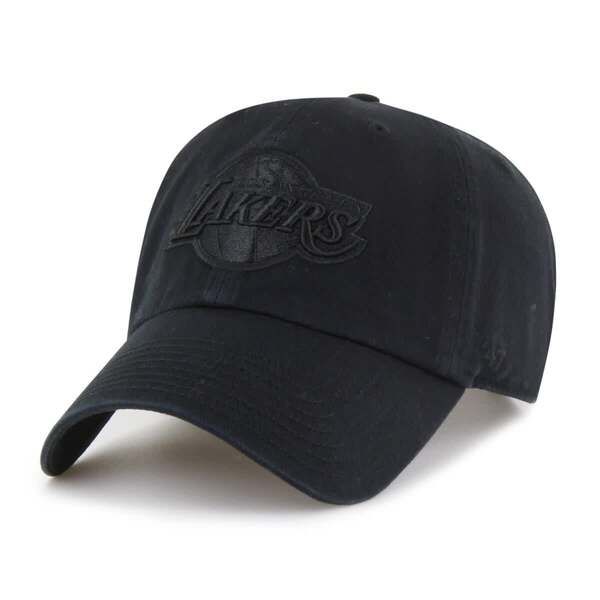 フォーティーセブン メンズ アクセサリー 帽子 Mens 47 Los Angeles Lakers Black on Black Clean Up Adjustable Hat Black ブラック