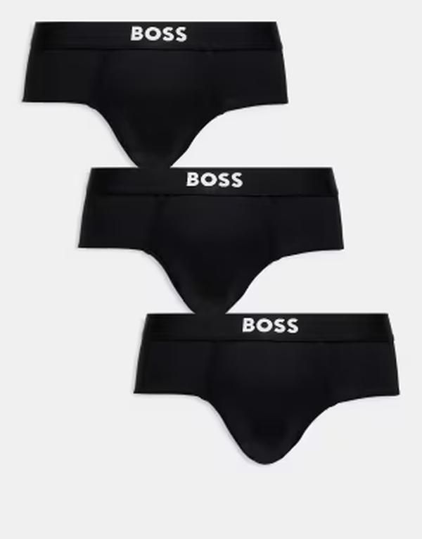 ボス メンズ アンダーウェア ブリーフパンツ ロゴ BOSS Bodywear 3pack front icon logo hipster briefs Black ブラック