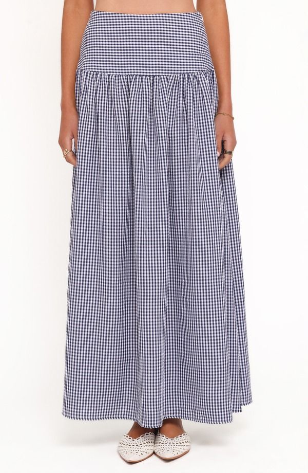 ペタルアンドパップ レディース ボトムスカート ギンガムチェック マキシ ギンガム Petal Pup Laurita Ginghamaxi Skirt NAVY GINGHAM ネイビー