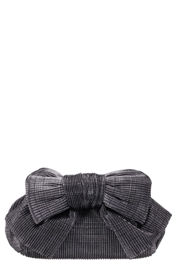 ニナ レディース バッグ プリーツ Nina Pleated Bow Clutch GUNMETAL ガンメタル