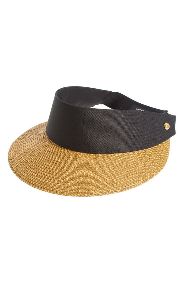 エリックジャヴィッツ レディース アクセサリー 帽子 Eric Javitsquishee Straw Champ Custom Fit Visor NATURALBLACK ブラック