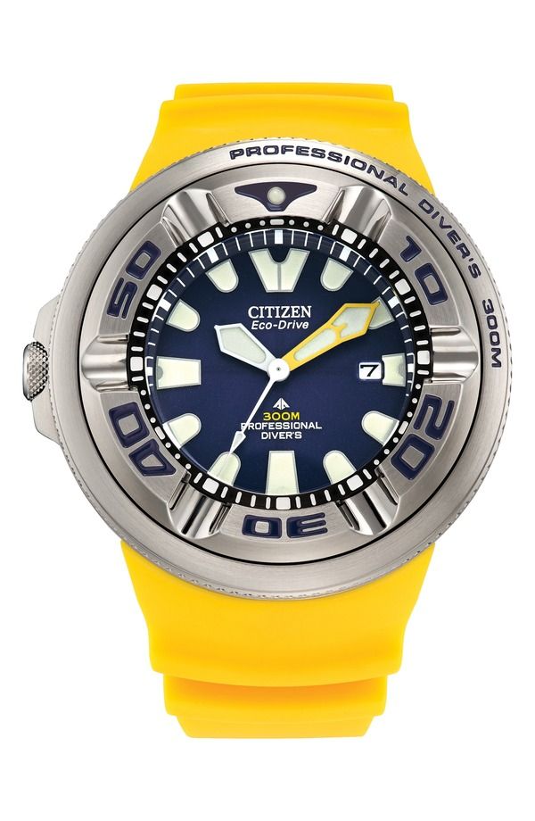 シチズン メンズ アクセサリー 腕時計 Citizen Promaster Divecozilla Polyurethane Strap Watch 48mm NAVY YELLOW ネイビー