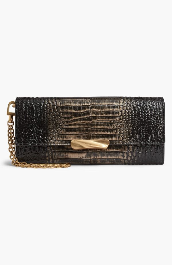 ダナ キャラン ニューヨーク レディース バッグ トール Donna Karanew York Amagansett Metallicroco Wallet BlackGold ブラック