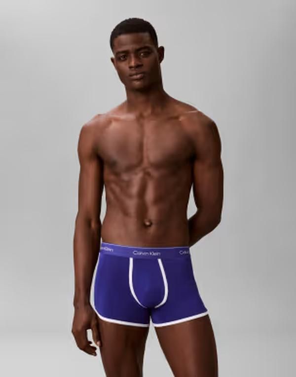 カルバンクライン メンズ アンダーウェア トランクス コットン Calvin Klein cotton stretch trunks blue river fog w wh ブルー