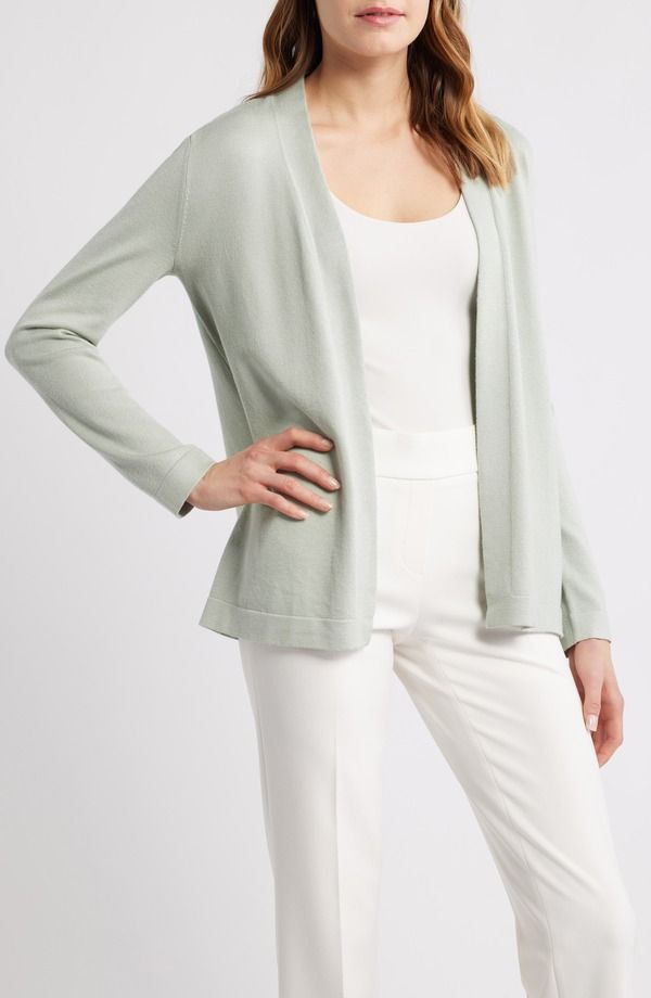 AK アンクライン レディース アウター パーカー・スウェット プチ カーディガン AK ANNE KLEIN Chatham Open Front Cardigan Petite Regular S