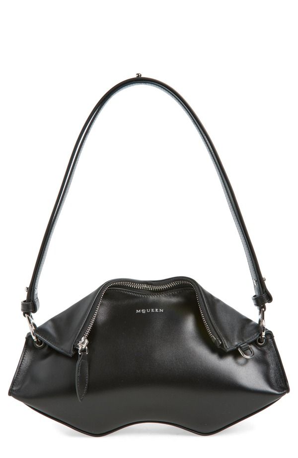マックイーン レディース バッグ レザー McQueen Manta Leather Clutch BLACK SILVER ブラック