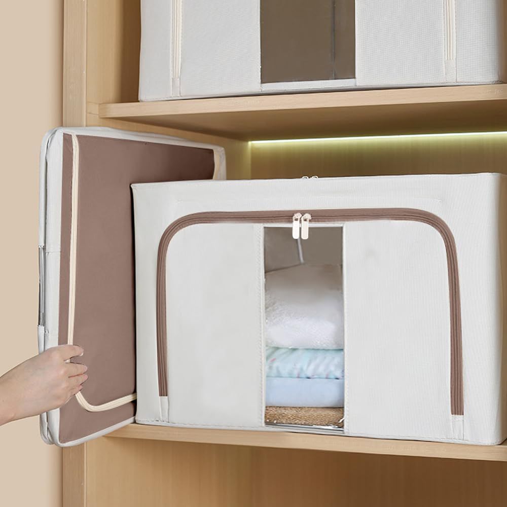 収納ボックス 折りたたみ 大容量 衣類収納 収納ケース【66L×4個】 ボックス 衣類収納袋 オックスフォード生地 洗濯可能 50×40×33cm 窓付き フタ付き おしゃれ 省スペース 押し入れ 洋服収納ボックス 布団 おもちゃ 整理 前開き 積み重ね ys 6,817円
