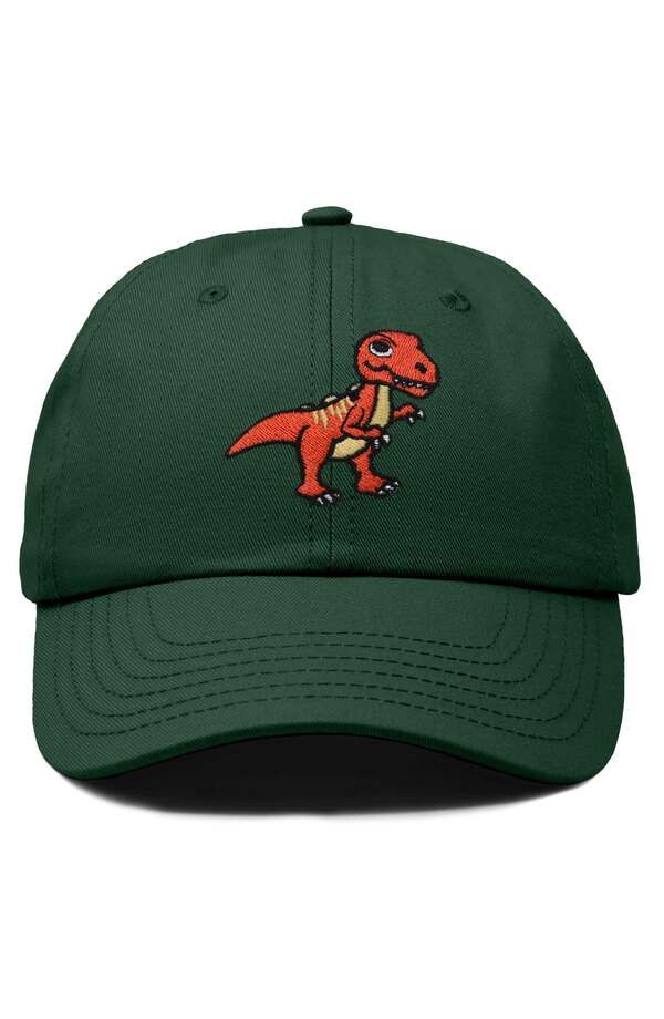 ダリックス メンズ アクセサリー 帽子 刺繍 キャップ Dalix TRex Embroide red Casual Cap Dark Green グリーン