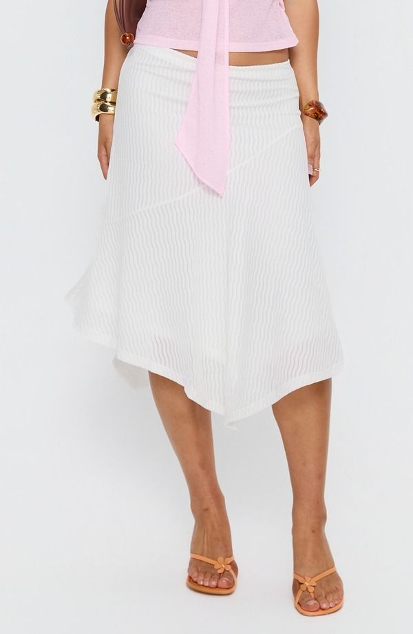 プリンセスポリー レディース ボトムスカート アシンメトリー ミディ Princess Polly Adreasymmetric Midi Skirt WHITE ホワイト 14,896円