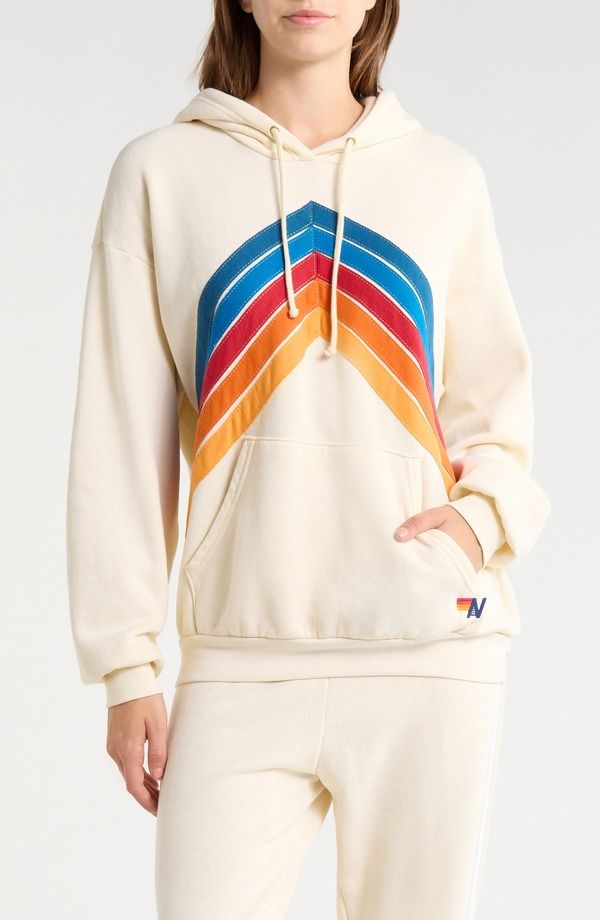 アヴィエイターネイション レディース アウター パーカー・スウェット Aviator Nation Mountain Stitchevron Hoodie VINTAGE WHITE ホワイト