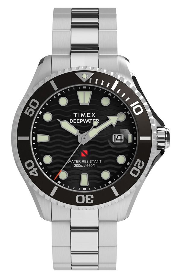 タイメックス メンズ アクセサリー 腕時計 Timex Deepwater Meridian 200 Bracelet Watch 44mm BLACK ブラック