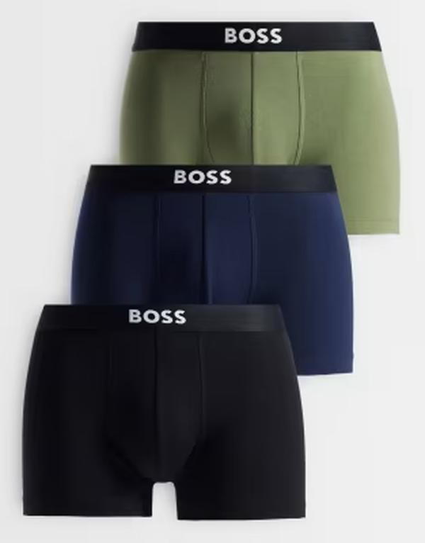 ボス メンズ アンダーウェア トランクス ロゴ BOSS Bodywear One 3 pack front icon logo briefs in multi マルチカラー