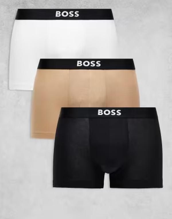ボス メンズ アンダーウェア トランクス BOSS Bodywear Boss One 3pack boxer briefs white and tan Open miscellaneous ホワイト