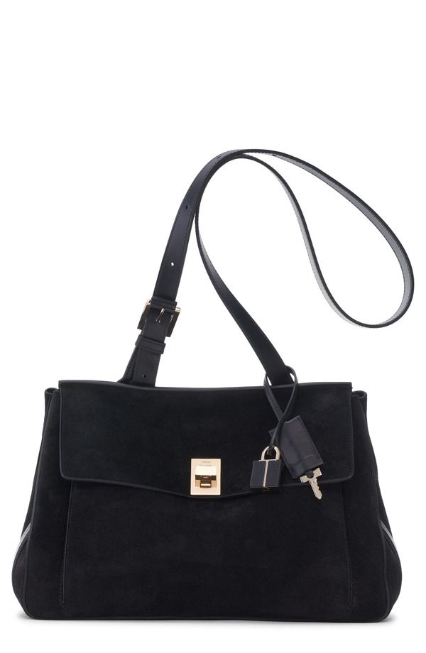 トム・フォード レディース バッグ スエード TOM FORD Medium Suede Besace Shoulder Bag BLACK ブラック