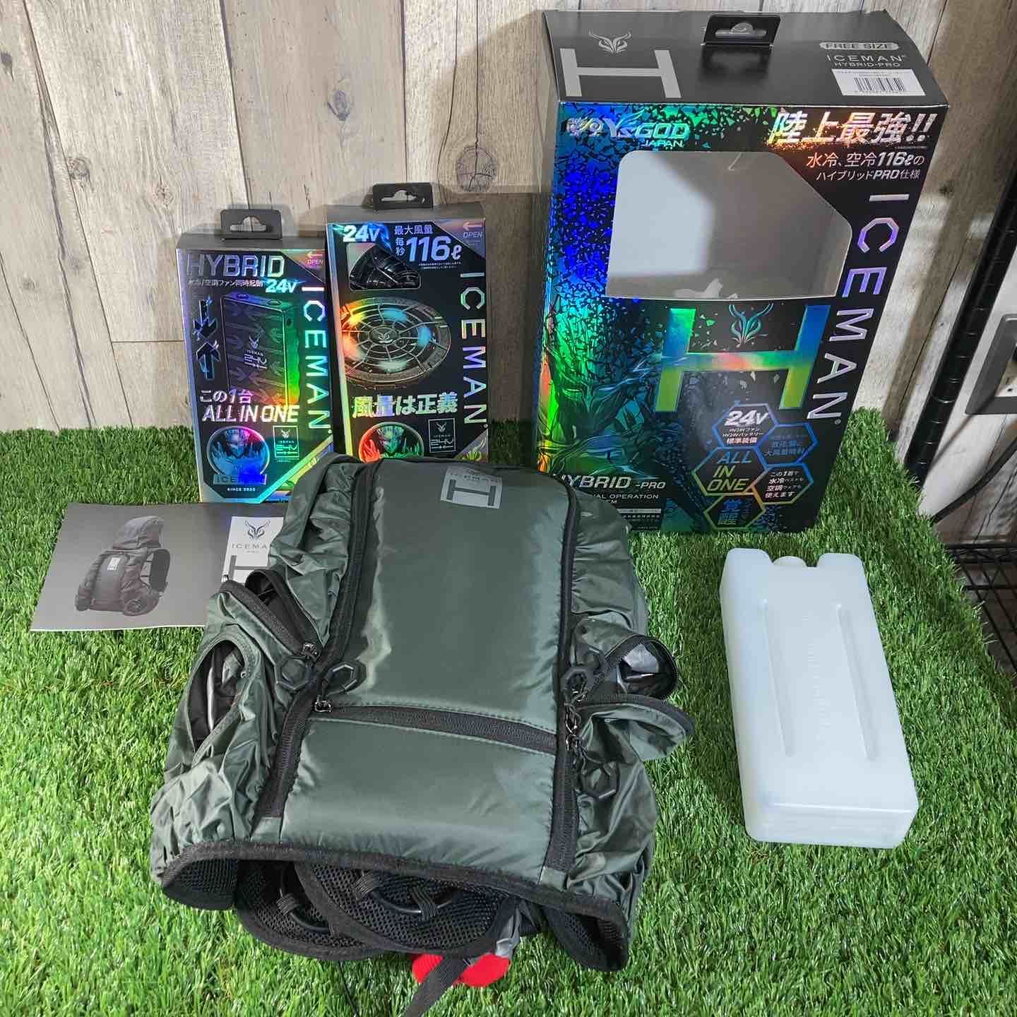 ◇山真製鋸(Y’sGOD JAPAN) 水冷服 アイスマンHYBRID-PRO アーミーグリーン ICMPH-GRV-SET【戸田店】