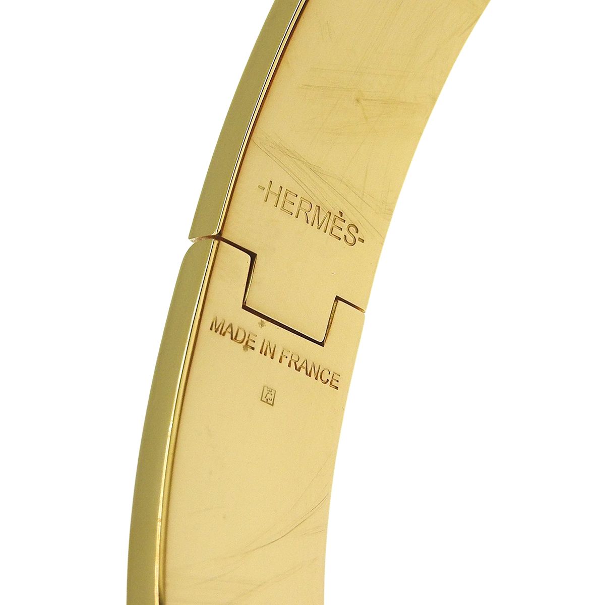 HERMES(エルメス) クリックHH メタル バングル ブラック黒 ゴールド金
