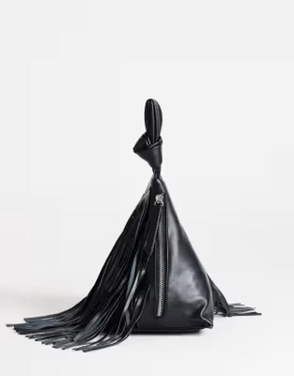 トップショップ レディース バッグ フリンジ Topshop Jada small fringe wristlet clutch purse Black ブラック