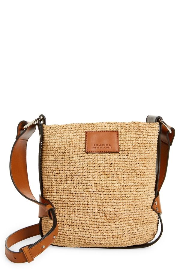 イザベル マラン レディース バッグ ミニ Isabel Marant Mini Bayia Raffia Bucket Bag NATURAL COGNAC