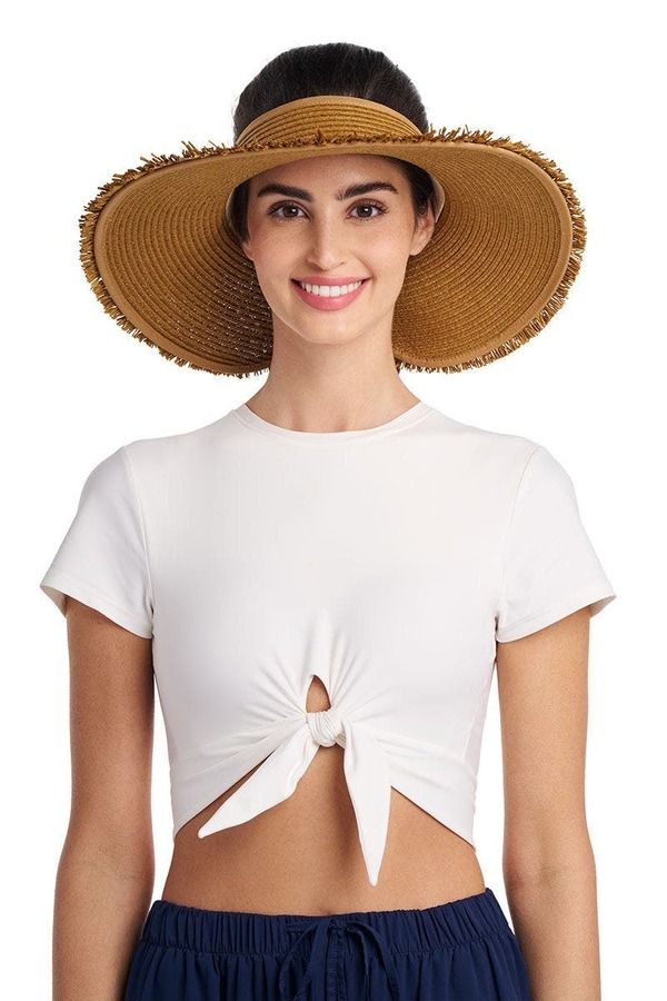 クーリバー レディース アクセサリー 帽子 Coolibar Frayed Rolled Visor UPF 50 Sun Protection Toast Brown ブラウン