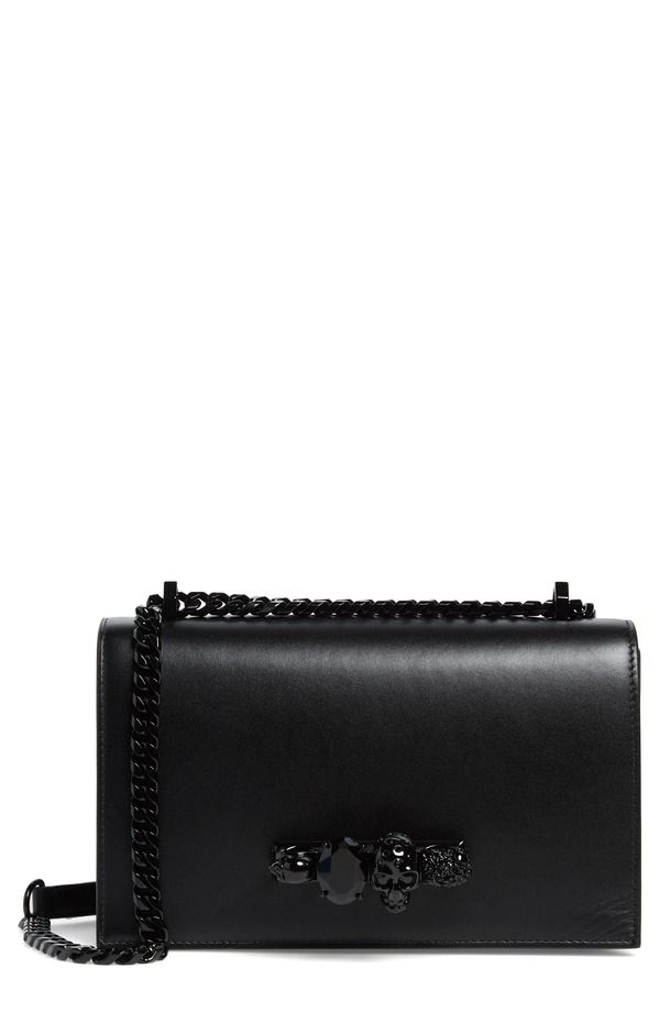 マックイーン レディース バッグ レザー Alexander McQueen Blackout Leather Crossbody Knuckle Bag BLACK ブラック 358,110円