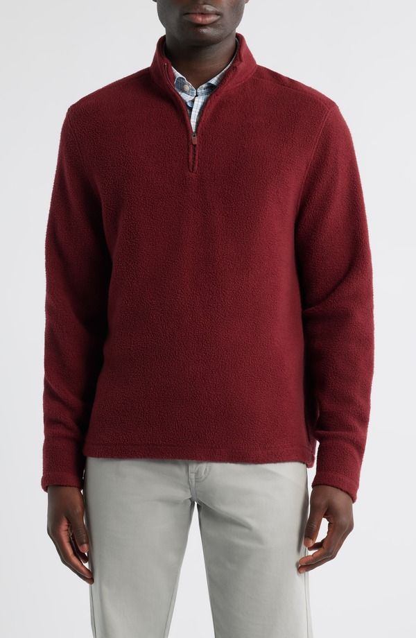 ジョニー オー メンズ アウター ニット・セーター ハーフジップ フリース johnnieO Dion Fleece Half Zipullover PINOT