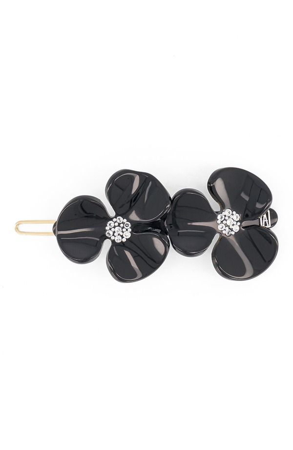 アレクサンドルドゥパリ レディース アクセサリー Alexandre de Paris Cameliacetate Side Barette Black ブラック