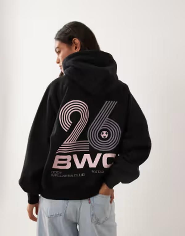 コットンオン レディース アウター パーカー・スウェット プラスサイズ グラフィック Cotton plush premium graphic hoodie Cherry Dream ブラック