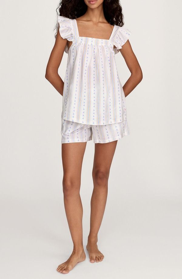 プティットプリュム レディース アンダーウェア ナイトウェア コットン Petite Plume Clara Cotton Twill Short Pajamas WHITE ホワイト