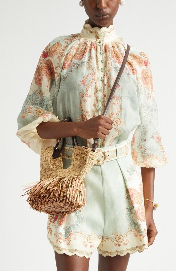 ジマーマン レディース バッグ フリンジ Zimmermann Small Goldentime Fringe Tote Bag NATURAL