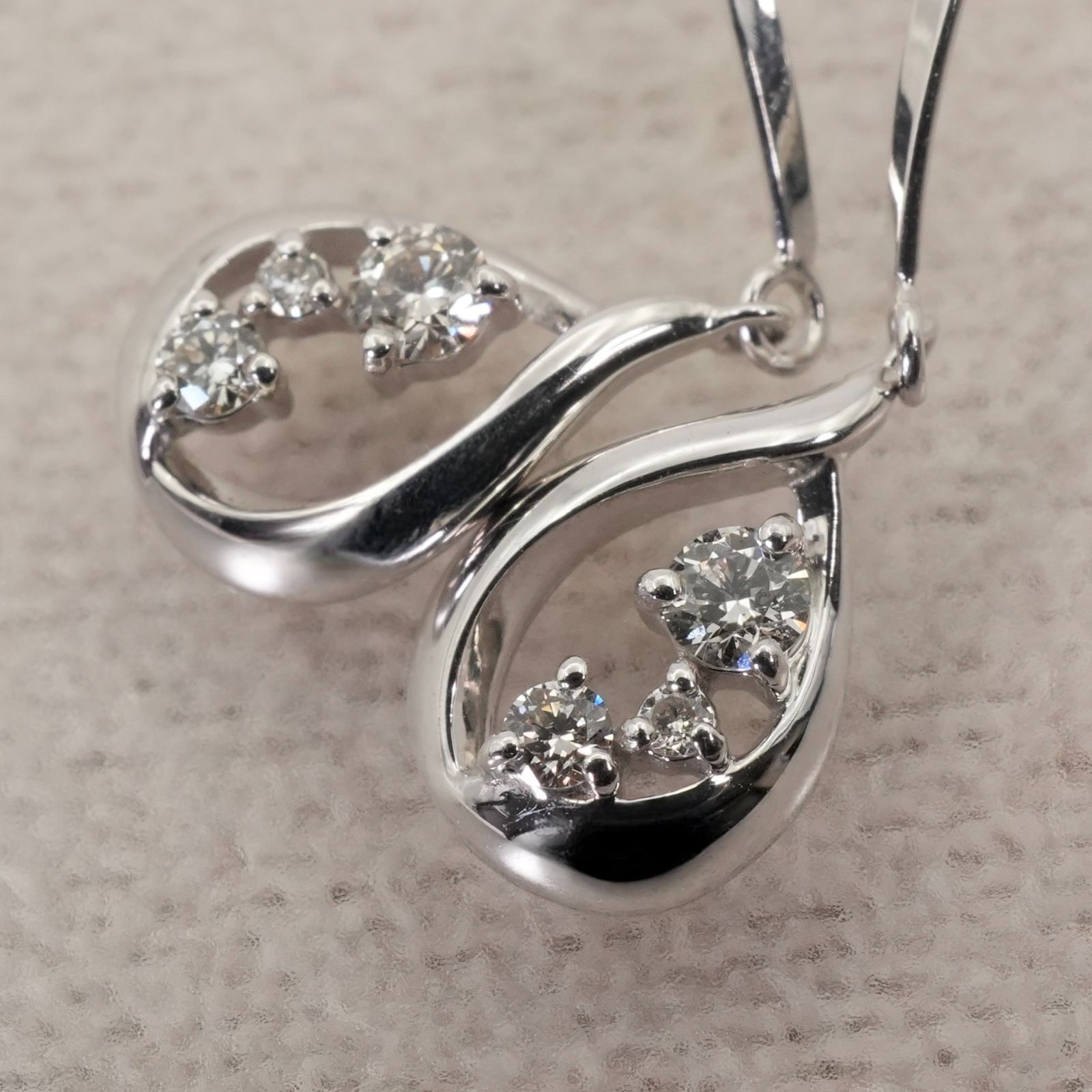 ☆*☆様 ジュエリーツツミ　14kwg アメリカンピアス 美品 ジュエリーツツミ K18WG ダイヤ ロング ピアス/26-0369 - メルカリ
