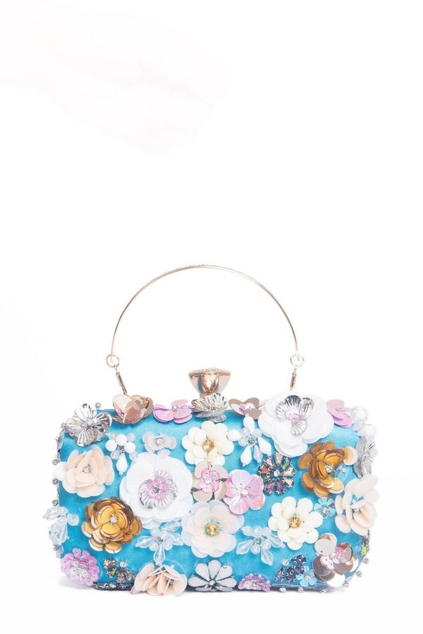 ローレンローライン レディース バッグ Lauren Lorraine Flower Clutch BLUE ブルー