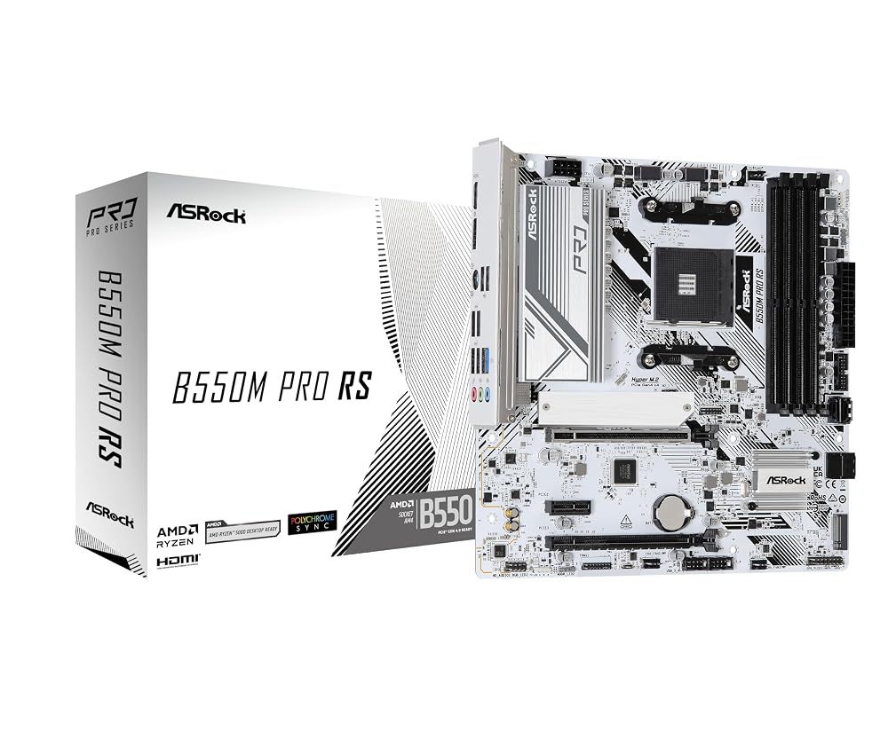 ASRock マザーボード B550M Pro RS AMD Ryzen 5000 シリーズ CPU (Soket AM4) 対応 B550 チップセット Micro ATX DDR4 マザーボード 【国内正規代理店品】