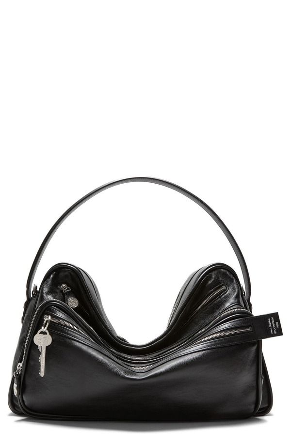 アクネ ストゥディオズ レディース バッグ レザー Acne Studios Medium Camero Leather Shoulder Bag BLACK ブラック