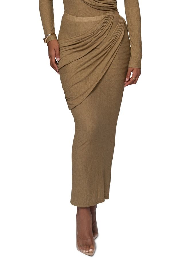 ジェイラックスレーベル レディース ボトムスカート マキシ JLUXLABEL Paradise Hills Maxi Skirt GREEN グリーン