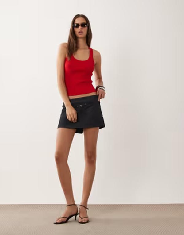 マンゴ レディース ボトムスカート デニム Mango denim skort indigo INDIGO インディゴ